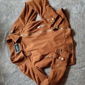 BNCI by Blanc Noir faux suede moto jacket